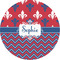 Patriotic Fleur de Lis 1" Multipurpose Round Labels - Single Sticker