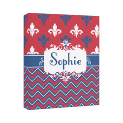 Patriotic Fleur de Lis Canvas Print - 11x14 (Personalized)