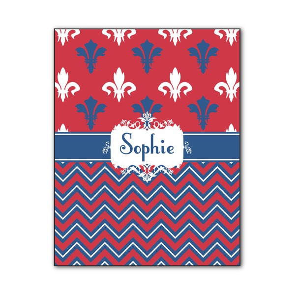 Custom Patriotic Fleur de Lis Wood Print - 11x14 (Personalized)