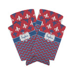 Patriotic Fleur de Lis Can Cooler (tall 12 oz) - Set of 4 (Personalized)