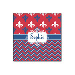 Patriotic Fleur de Lis Wood Print - 12x12 (Personalized)