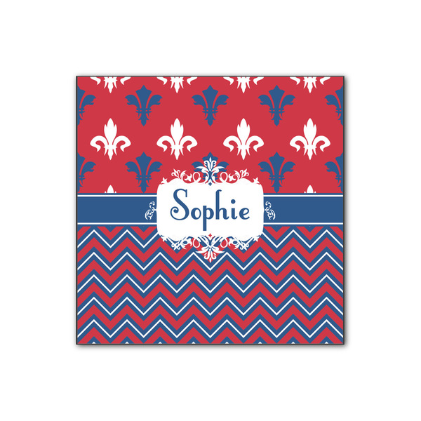 Custom Patriotic Fleur de Lis Wood Print - 12x12 (Personalized)