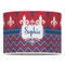 Patriotic Fleur de Lis 16" Drum Lampshade - FRONT (Poly Film)