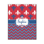 Patriotic Fleur de Lis Wood Print - 16x20 (Personalized)