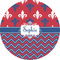 Patriotic Fleur de Lis 2" Multipurpose Round Labels - Single Sticker