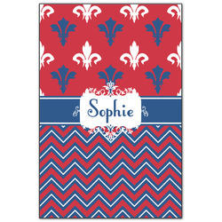 Patriotic Fleur de Lis Wood Print - 20x30 (Personalized)