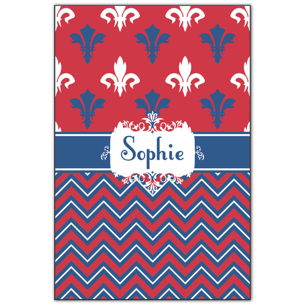 Custom Patriotic Fleur de Lis Wood Print - 20x30 (Personalized)