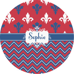 Patriotic Fleur de Lis Multipurpose Round Labels - Custom Sized (Personalized)