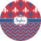 Patriotic Fleur de Lis 3" Multipurpose Round Labels - Single Sticker