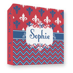 Patriotic Fleur de Lis 3 Ring Binder - Full Wrap - 3" (Personalized)