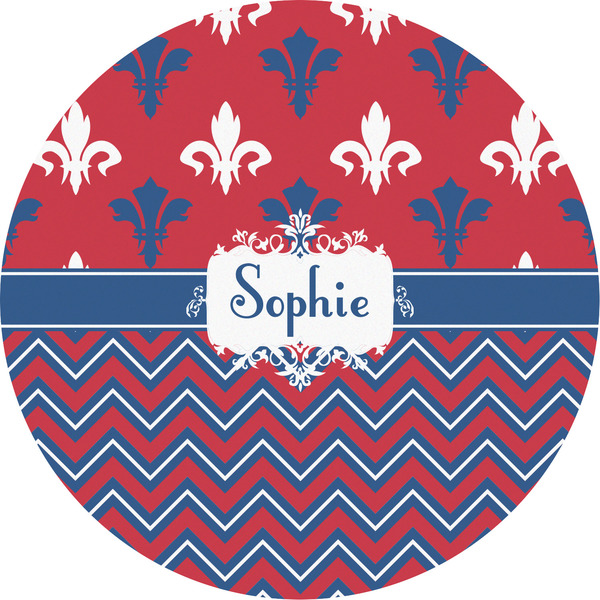 Custom Patriotic Fleur de Lis Multipurpose Round Labels - 5" (Personalized)