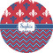 Patriotic Fleur de Lis 5" Multipurpose Round Label - Single Sticker