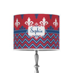 Patriotic Fleur de Lis 8" Drum Lamp Shade - Poly-film (Personalized)