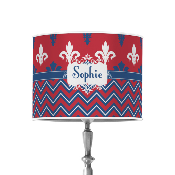 Custom Patriotic Fleur de Lis 8" Drum Lamp Shade - Poly-film (Personalized)