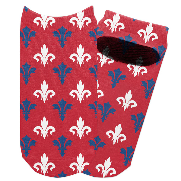 Custom Patriotic Fleur de Lis Adult Ankle Socks