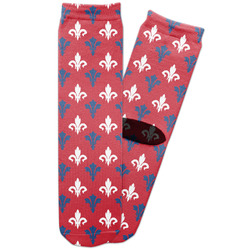 Patriotic Fleur de Lis Adult Crew Socks