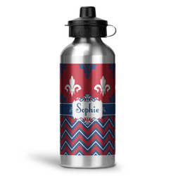 Patriotic Fleur de Lis Water Bottles - 20 oz - Aluminum (Personalized)