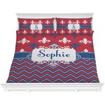 Patriotic Fleur de Lis Comforter Set - King (Personalized)