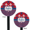 Patriotic Fleur de Lis Black Plastic 5.5" Stir Stick - Double Sided - Round - Front & Back