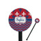 Patriotic Fleur de Lis Black Plastic 5.5" Stir Stick - Round - Closeup