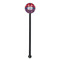 Patriotic Fleur de Lis Black Plastic 5.5" Stir Stick - Round - Single Stick