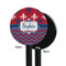 Patriotic Fleur de Lis Black Plastic 5.5" Stir Stick - Single Sided - Round - Front & Back