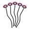 Patriotic Fleur de Lis Black Plastic 7" Stir Stick - Oval - Fan