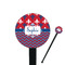 Patriotic Fleur de Lis Black Plastic 7" Stir Stick - Round - Closeup