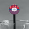 Patriotic Fleur de Lis Black Plastic 7" Stir Stick - Round - Main