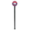 Patriotic Fleur de Lis Black Plastic 7" Stir Stick - Round - Single Stick