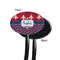 Patriotic Fleur de Lis Black Plastic 7" Stir Stick - Single Sided - Oval - Front & Back