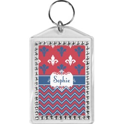 Patriotic Fleur de Lis Bling Keychain (Personalized)
