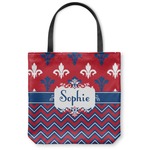 Patriotic Fleur de Lis Canvas Tote Bag - Small - 13"x13" (Personalized)