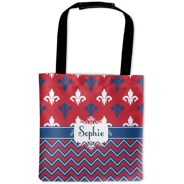 Custom Patriotic Fleur de Lis Auto Back Seat Organizer Bag (Personalized)