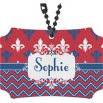 Patriotic Fleur de Lis Rear View Mirror Ornament (Personalized)