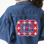 Patriotic Fleur de Lis Twill Iron On Patch - Custom Shape - 3XL - Set of 4 (Personalized)