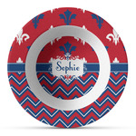 Patriotic Fleur de Lis Plastic Bowl - Microwave Safe - Composite Polymer (Personalized)