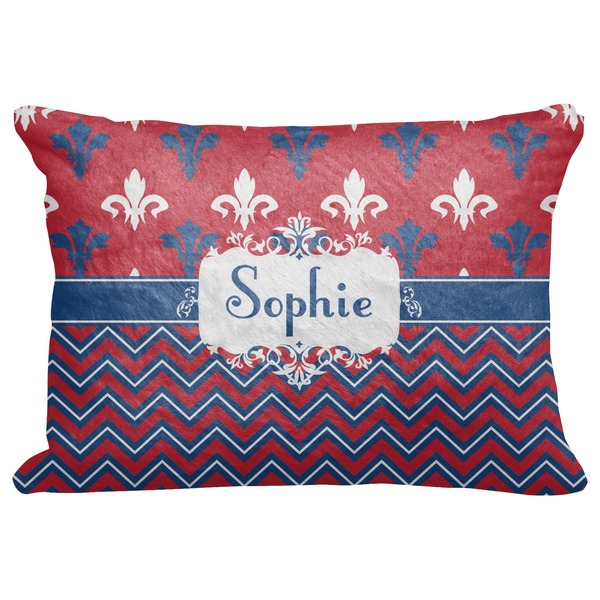 Custom Patriotic Fleur de Lis Decorative Baby Pillowcase - 16"x12" (Personalized)