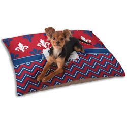 Patriotic Fleur de Lis Dog Bed - Small w/ Name or Text