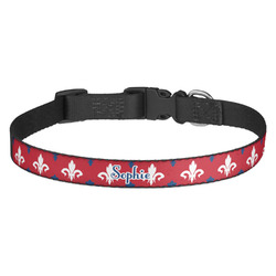 Patriotic Fleur de Lis Dog Collar - Medium (Personalized)