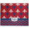 Patriotic Fleur de Lis Dog Food Mat - Large without Bowls