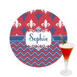 Patriotic Fleur de Lis Printed Drink Topper -  2.5" (Personalized)