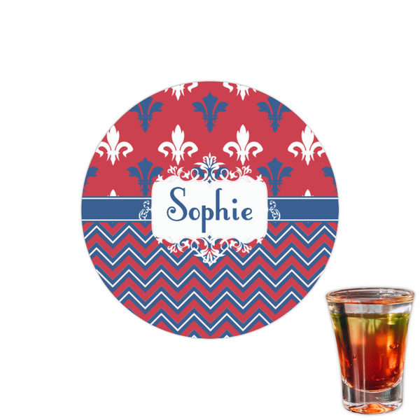 Custom Patriotic Fleur de Lis Printed Drink Topper - 1.5" (Personalized)