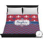 Patriotic Fleur de Lis Duvet Cover - King (Personalized)