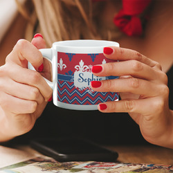 Patriotic Fleur de Lis Double Shot Espresso Cup - Single (Personalized)