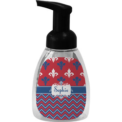 Patriotic Fleur de Lis Foam Soap Bottle - Black (Personalized)