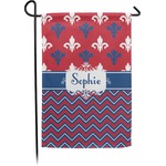 Patriotic Fleur de Lis Small Garden Flag - Double Sided w/ Name or Text