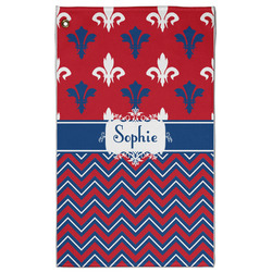 Patriotic Fleur de Lis Golf Towel - Poly-Cotton Blend w/ Name or Text