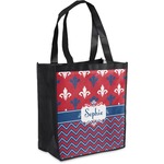 Patriotic Fleur de Lis Grocery Bag (Personalized)