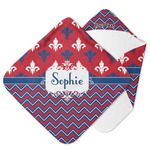 Patriotic Fleur de Lis Hooded Baby Towel w/ Name or Text